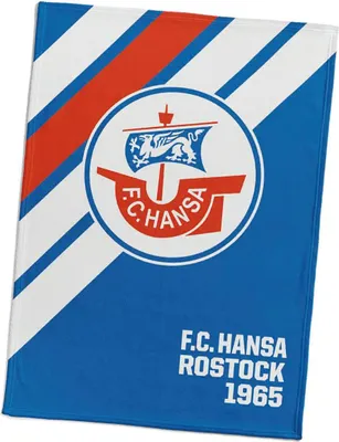 Produktbild von F.C. Hansa Rostock Retro Flanell-Fleecedecke Streifen