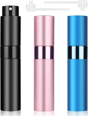 Imagen del producto de Juego de 3 atomizadores de viaje, de 10 ml, recargables, ligeros, para perfumes