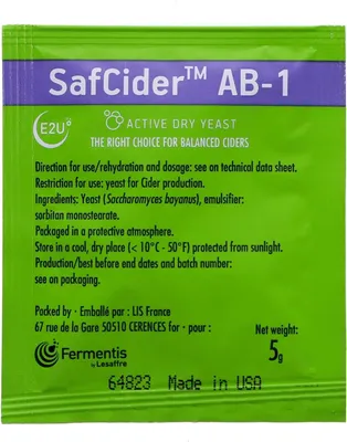Produktbild von Fermentis Safcider 5 g Trockenhefe für Apfelwein Wein vergären für 20 - 30 Liter Cider Ciderhefe