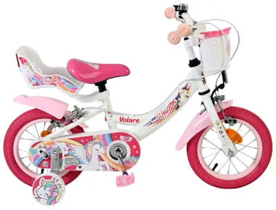 Productafbeelding van Volare Unicorn Kinderfiets - Meisjes - 12 inch - Wit - Twee handremmen