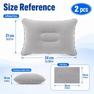 Imagen del producto de Cojín inflable ultraligero para la playa, de 38 x 24 cm, impermeable, ideal para viajes