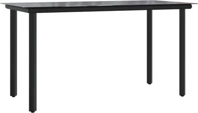 Produktbild von vidaXL Garten-Esstisch Schwarz 200x100x74 cm Stahl und Hartglas