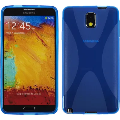 Produktbild von PhoneNatic Case kompatibel mit Samsung Galaxy Note 3 - blau Silikon Hülle X-Style + 2 Schutzfolien