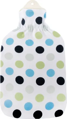 Produktbild von Wrmflasche 2,0 l, Tupfen Fleecebezug blau/grn