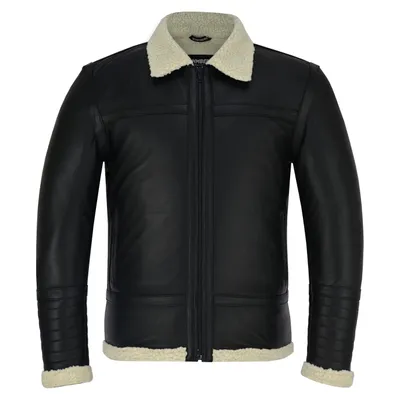 Produktbild von Herren Lederjacke Lammnappa Winter Sherpe Fell futter Echtleder Warm Gefüttert - M