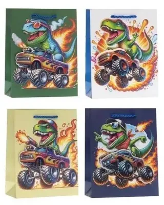 Image de Sachet cadeau M Dinosaures assortis - Rozette
