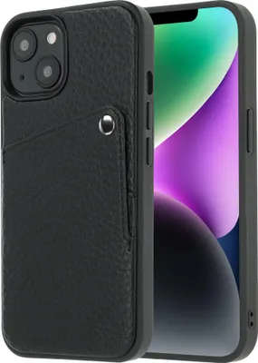 Productafbeelding van Selencia Riva Backcover met Pashouder voor de Apple iPhone 14 / 13 - Zwart