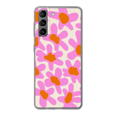 Produktbild von MuchoWow® Handyhülle Schutzhülle Hülle für Samsung Galaxy S21 Blume - Rosa - Muster Silikon Softcase Handy Hülle - Softcase - Geburtstag Teenager