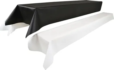 Produktbild von Sensalux abwaschbare Tischdecke, 1m x 2,5m, Schwarz, inkl. 2 weiße Bankauflagen