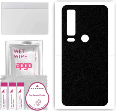 Produktbild von apgo Rückseite Schutzfolie, Skin, kompatibel mit CAT S75, Hinten Displayschutzfolie aus Vinylfolie, kratzfest, einfache Montage - Mattschwarz