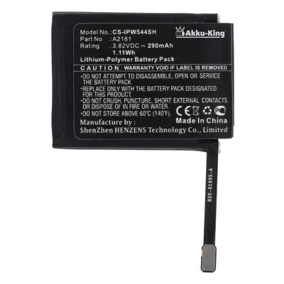 Produktbild von Akku kompatibel mit Apple A2181 - Li-Polymer 296mAh - für Watch Serie 5 44mm, Watch SE 2 44mm