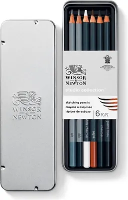 Obrázok produktu pre WINSOR & NEWTON skicovacie ceruzky, 6 ks v kovovej krabičke