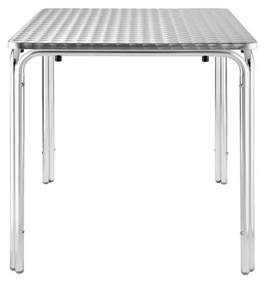 Obrázek produktu pro Čtvercový bistro stůl Bolero z nerezové oceli se 4 hliníkovými nohami, 700x700x720 mm