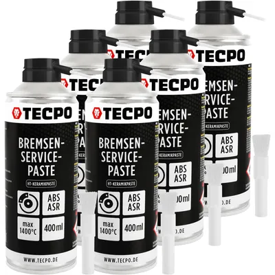 Produktbild von TECPO 6x Hochtemperatur Multimontagepaste, 400ml Hochbelastbarer Dauerschmierstoff für die Bremsscheiben Bremsenpaste Anti-Quietsch-Paste Bremsen Schmierpaste Keramikpaste Kupferpaste