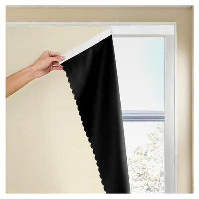 Produktbild von Selbstklebende 100% Verdunklungsvorhänge für Fenster, Verdunkelung ohne Bohren, ideal für Mietwohnungen (Beige-H243×B150cm) 1er-Pack