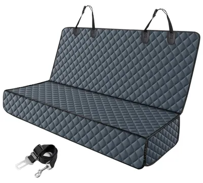 Obrázek produktu pro Podložka do auta pro psy, zadní sedadlo, šedá, rozměry 137 x 120 cm, odolná proti poškrábání, voděodolná