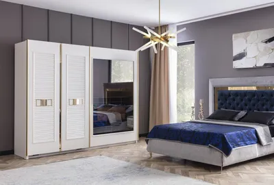 Zdjęcie produktu dla Modern Kleiderschrank Luxus Schrank Holz Schlafzimmer Möbel Design Weiß