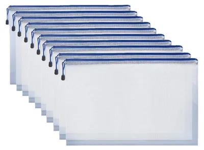 Immagine prodotto di 10 scomparti per documenti in rete, formato A4 - Cartelle per documenti impermeabili con cerniera