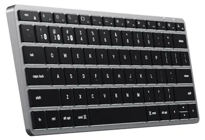 Image de Satechi, SLIM X1 Clavier QWERTY USB-C Bluetooth avec rétroéclairage, Gris