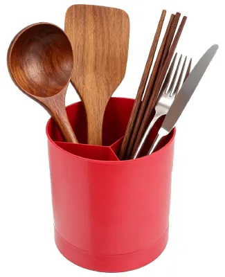 Image de Support de cuisine pour le plan de travail - Organisateur d'ustensiles de cuisine en rouge