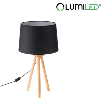 Produktbild von LUMILED Stehlampe Dreibein, Moderne Tripod Stehlampe, Stehlampe Wohnzimmer mit Lampenschirm, Leseleuchte Bodenlampe für Wohnzimmer, Schlafzimmer, Büro