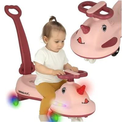 Image de Scooter à gravité Led Swing Fix S1 avec poignée rose Max 65kg