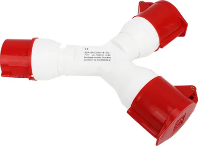 Obrázok produktu pre Priemyselná zástrčka v tvare Y IP44 Vodotesná zásuvka Site Aviation 5Pin 3P+N+E 380-415V 32A