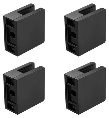 Immagine prodotto di Morsetto per vetro VEVOR, 40 pezzi staffa quadrata per ringhiera in vetro per vetro temperato da 0,31"-0,47", morsetto di montaggio per vetro in acciaio inox 304, staffa per ripiano in vetro per balcone, giardino, ponte, scale, nero