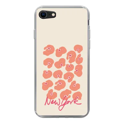 Produktbild von MuchoWow® Handyhülle Schutzhülle Hülle für iPhone 7 Blume - Abstrakt - New York Silikon Softcase Handy Hülle - Kartenhalter