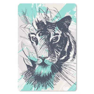 Produktbild von MuchoWow® Mauspad Mousepad Tiger - Abstrakt - Weiß 40x60 cm - Mousepads - Maus Mat - Pad - Mausunterlage - Schreibtisch Accesoire