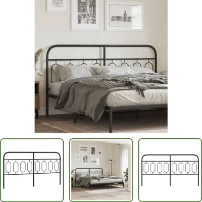 Produktbild von The Living Store Kopfteil Metall Schwarz 160 cm