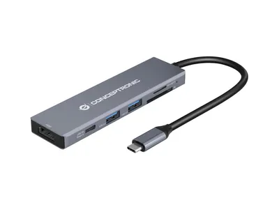 Obrázek produktu pro Conceptronic DONN23G, Kabel, USB 3.2 Gen 1 (3.1 Gen 1) Type-C, 100 W, Šedá, MicroSD (TransFlash), SD, SDHC, SDXC, 4K Ultra HD