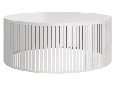 Produktbild von MIRJAN24 Couchtisch Velede, Wohnzimmer Kaffeetisch, Beine und Seiten aus Stahl (Farbe: Weiß / Arktisches Weiß)