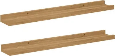 Obrázok produktu pre vidaXL Nástenná polička, 2 ks, hnedá, 60 x 9 x 3 cm, drevovláknitá doska