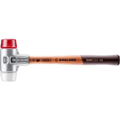 Produktbild von HALDER SIMPLEX Schonhammer Ø 40 mm Plastik rot / Superplastik mit Aluminiumgehäuse