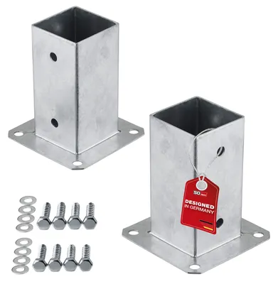 Produktbild von SOTECH Bodenhülse 70 x 70 mm feuerverzinkt – Pfostenträger zum Einbetonieren (2 Stück)