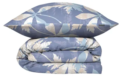 Produktbild von SCHIESSER Bettwäscheset Vera | Baumwollsatin | 2-teilig | Floral | 100 % Baumwolle | Seidig schimmernd & glatt | YKK-Reißverschluss | 135x200 cm + 80x80 cm | Blau