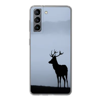 Produktbild von MuchoWow® Handyhülle Schutzhülle Hülle für Samsung Galaxy S21 Hirsch - Nebel - Silhouette Silikon Softcase Handy Hülle - Softcase