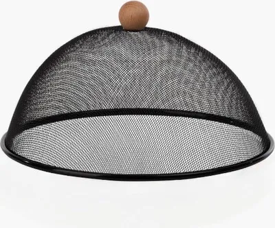 Obrázok produktu pre Kryt na potraviny od spoločnosti Esschert Design, kovový, guľatý tvar, nerezová oceľ, čierna farba