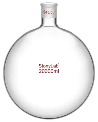Rundkolben 20 L, Einzelhals, 45/50 Schliff, Borosilikatglas, dickwandig