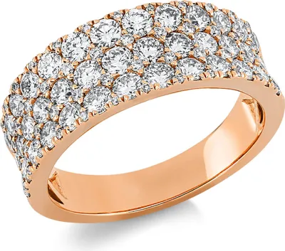 Produktbild von Pavé Ring aus 750 Gold Rotgold 87 Diamanten 1,73ct TW-SI B:7,5mm, Ringgröße:Innenumfang 53mm  Ø16.9mm