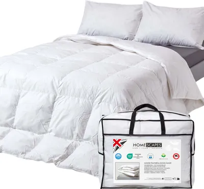 Obrázek produktu pro HOMESCAPES Lehká přikrývka 150 x 200 cm, letní přikrývka teplotní třída 2, přikrývka z husího peří a prachového peří, prošívaná přikrývka na léto s výplní 210 g/m².