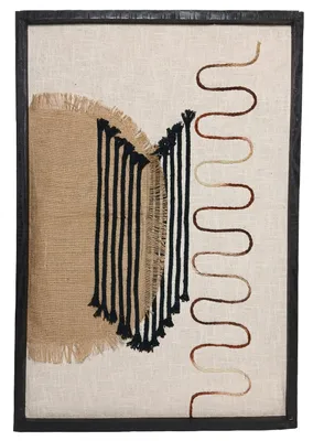 Produktbild von Kobolo Wanddekoration Wandteppich STRUCTA aus Holz und Baumwolle 61x90 cm