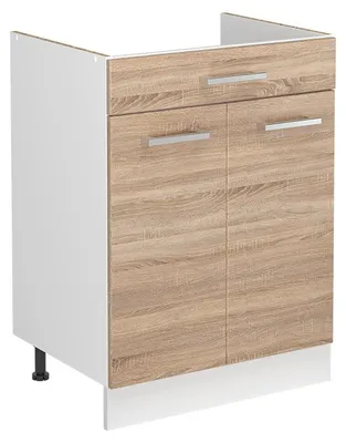 Zdjęcie produktu dla Szafka pod zlew Vicco R-Line Sonoma/Biały 60 cm bez blatu roboczego, Model 73027