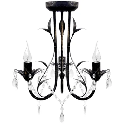 Produktbild von Decknlampe Art Novau mit Kristallperlen 3 x E14