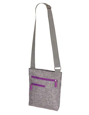 Obrázok produktu pre Taška na prenášanie - Virginia, 27 x 27 x 5 cm - Farba: Farba: sivá melanžová/neonovo fialová - rozmery: 27 x 27 x 5 cm