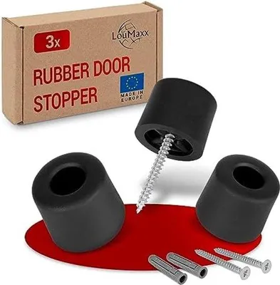 Productafbeelding van Famanu deurstopper, rubber, schroefbaar - set van 3 stuks