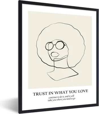 Produktbild von MuchoWow® Gerahmtes Poster Text - Frauen - Strichzeichnungen - Zitate 30x40 cm - Poster mit Schwarzem Bilderrahmen Wandposter Rahmen Foto Bilder - Wanddeko - Kunstdrucke