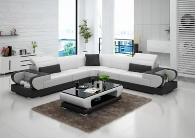 Zdjęcie produktu dla Skórzana sofa z USB do salonu narożnik narożnik narożnik nowoczesna sofa G8002B