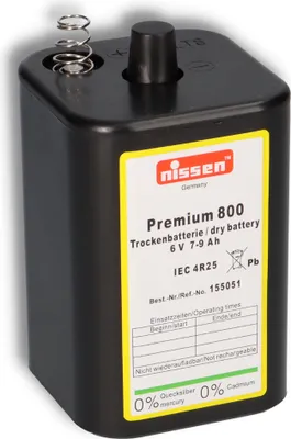 Produktbild von Nissen 4R25 Premium 800 - 6V / 7-9Ah Trockenbatterie - ohne Quecksilber und Cadmium